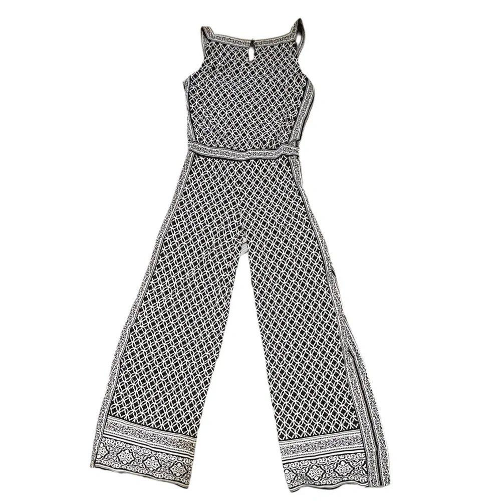White House Black Market Monochrome Geometric Jumpsuit - Picture 2 of 5